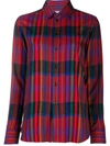 Saint Laurent Tartan Check Buttoned Shirt In Red