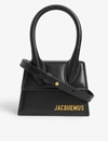 Jacquemus Le Chiquito Moyen Leather Top Handle Bag In Black