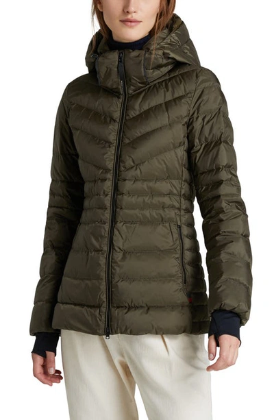 Woolrich Tech Windproof & Waterproof Hooded Puffer Jacket In Dark Green