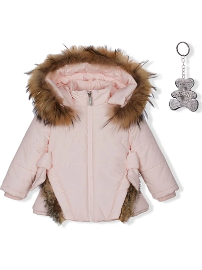 Lapin House Babies' Padded Double-bow Jacket In Pink