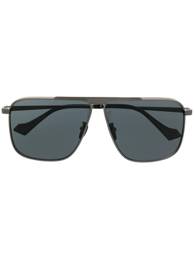 Gucci Square Frame Sunglasses In Silver