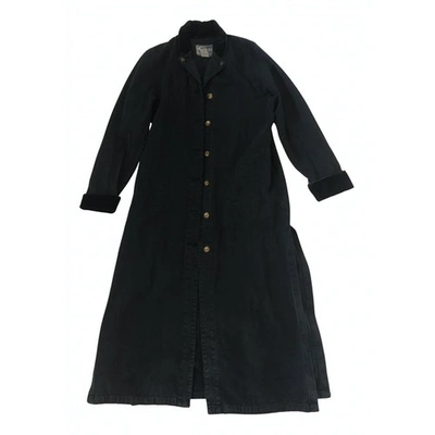 Pre-owned Kenzo Navy Cotton Trench Coat