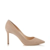 Jimmy Choo Romy 85 Spitze Pumps Aus Nudefarbenem Wildleder In Nude