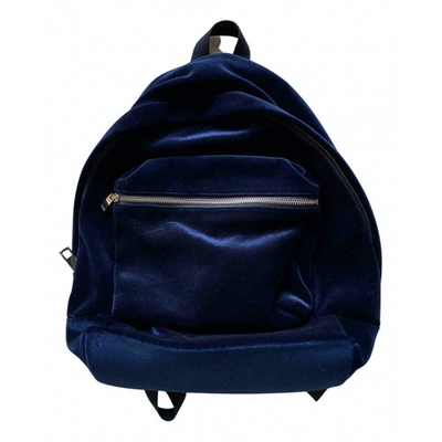 Pre-owned Sandro Blue Velvet Backpack
