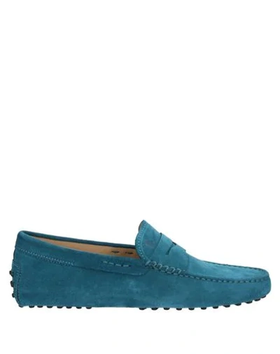 TOD'S TOD'S MAN LOAFERS DEEP TEAL SIZE 8 SOFT LEATHER,44927172DB 16