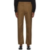 LEMAIRE BROWN PLEATED DRAWSTRING TROUSERS