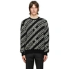 GIVENCHY BLACK & WHITE CHAIN SWEATER