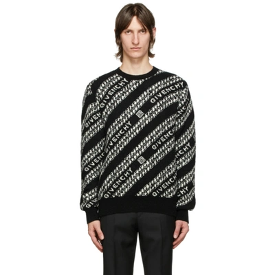 Givenchy Chain-jacquard Wool-blend Sweater In Black