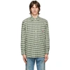 GUCCI OFF-WHITE & GREEN CHECK CAT SHIRT