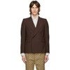 GUCCI GUCCI BROWN WOOL DOUBLE-BREASTED BLAZER