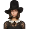 GUCCI GUCCI BLACK ASYMMETRIC FEDORA