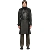 GIVENCHY BLACK LEATHER BELTED TRENCH COAT