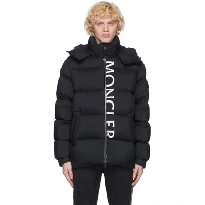 Moncler Logo Feather Down Jacket In 776 Blue