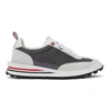 THOM BROWNE GREY & WHITE TECH RUNNER SNEAKERS