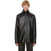 ACNE STUDIOS BLACK LEATHER OVERSHIRT JACKET