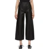 Loewe Cropped Wide-leg Leather Trousers In Black