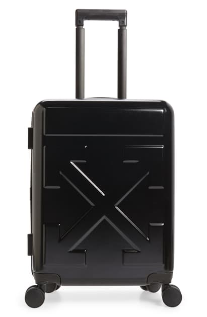 white hard suitcase
