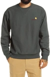 Carhartt Wip American Script Sweatshirt - Dark Teal Colour: Dark Teal, In Dark Teal