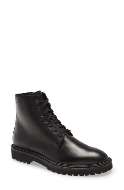 Aquatalia Patrizio Plain Toe Boot In Black Leather