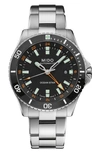 Mido Ocean Star Captain Gmt 44mm Black Dial Ceramic Bezel Steel Bracelet Watches In Silver/ Black