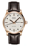 MIDO MULTIFORT AUTOMATIC LEATHER STRAP WATCH, 42MM,M0054303603180