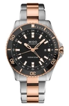 Mido Men's Swiss Automatic Ocean Star Gmt Two-tone Stainless Steel Bracelet Watch 44mm In Silver/ Black