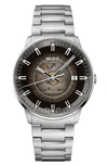 Mido Men's Swiss Automatic Commander Gradient Stainless Steel Bracelet Watch 40mm In Silver/black