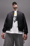 Topman Icon Bomber Jacket In Black