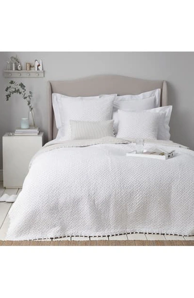 The White Company Brittany Reversible Quilt In White/ Grey