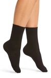 Falke Cosy Wool Blend Crew Socks In Black