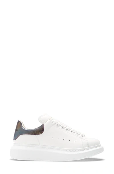 Alexander Mcqueen White & Purple Iridescent Oversized Sneakers In White & Black