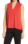 Vince Camuto Sleeveless V-neck Top In Spiced Red