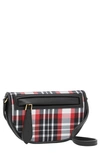 BURBERRY OLYMPIA TARTAN NYLON CARD CASE WITH DETACHABLE STRAP,8035878