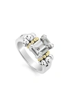Lagos Glacier 18x13mm Gemstone Two-tone Ring In White Topaz