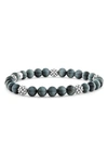 Lagos Signature Caviar Stone Beaded Stretch Bracelet In Eagle Eye