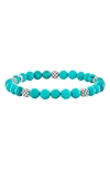 Lagos Signature Caviar Stone Beaded Stretch Bracelet In Turquoise