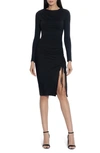 SUSANA MONACO RUCHED LONG SLEEVE BODY-CON DRESS,0820LTSD00750