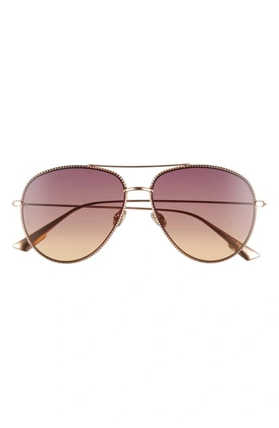 Dior Society 3 57mm Gradient Aviator Sunglasses In Gold Copper/ Smoke Gradient