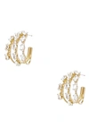 Ettika Crystal Huggie Hoop Earrings In Gold
