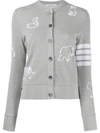 THOM BROWNE ANIMAL-EMBROIDERY CARDIGAN