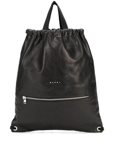 Marni Drawstring Backpack In Black