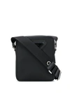 PRADA TRIANGULAR LOGO PLAQUE MESSENGER BAG