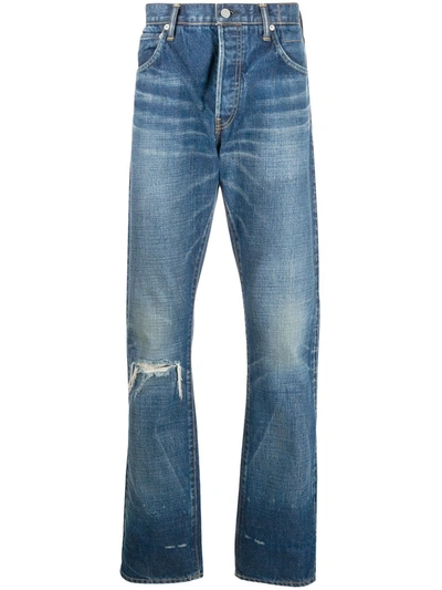 Visvim High-rise Straight-leg Jeans In Blue