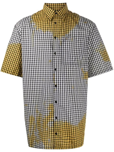 Ottolinger Oversize Check Print Shirt In Yellow