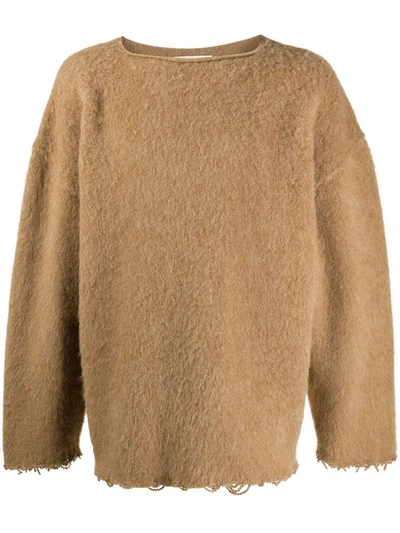 Jil Sander Oversized Wool Jumper In Brown