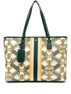 TORY BURCH CHAIN-PRINT FAUX LEATHER TOTE BAG