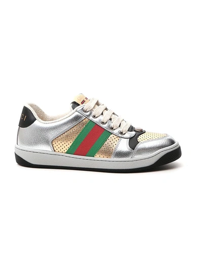 Gucci Screener Low-top Sneakers In Silver