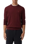 Burberry Bancroft Tb Monogram Embroidered Cashmere Sweater In Deep Merlot