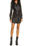 RTA VIVIENNE FAUX LEATHER LONG SLEEVE MINIDRESS,WF0556-6060BLK