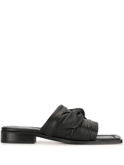 Wandler Louisa Leather Knot Sandals In Black